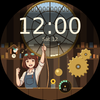 Clockwork Atelier at noon, Hinari ringing the bell as the cuckoo sings