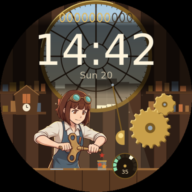 Clockwork Atelier at 14:40, wind key pose