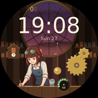 Clockwork Atelier at 19:40, blueprint pose