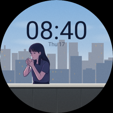 Day Shift at 08:40, Rei with a morning coffee