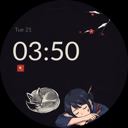 Ink & Petal at 03:40, asleep pose