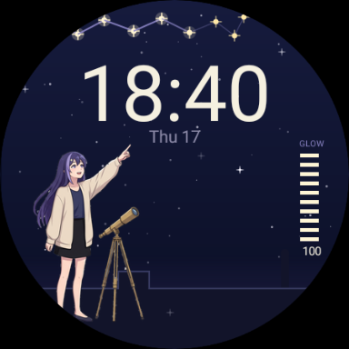 Star Chart at 18:40, dusk point pose